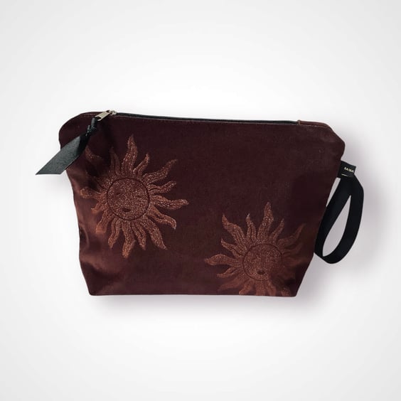 Chocolate Sun Velvet Makeup Bag