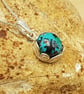 Tiny Chrysocolla pendant necklace - Image 4