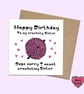 Funny crocheting birthday card with a ball of wool for friend, sister - Image 8