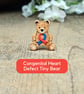 Congenital Heart Defect Awareness Ribbon Bear Pin, Handmade CHD Support Gift - Image 9