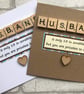 Handmade Husband Card: Scrabble Tiles & MDF Heart