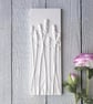 Lavender Plaster Cast Wall Plaque On Wood - Image 2