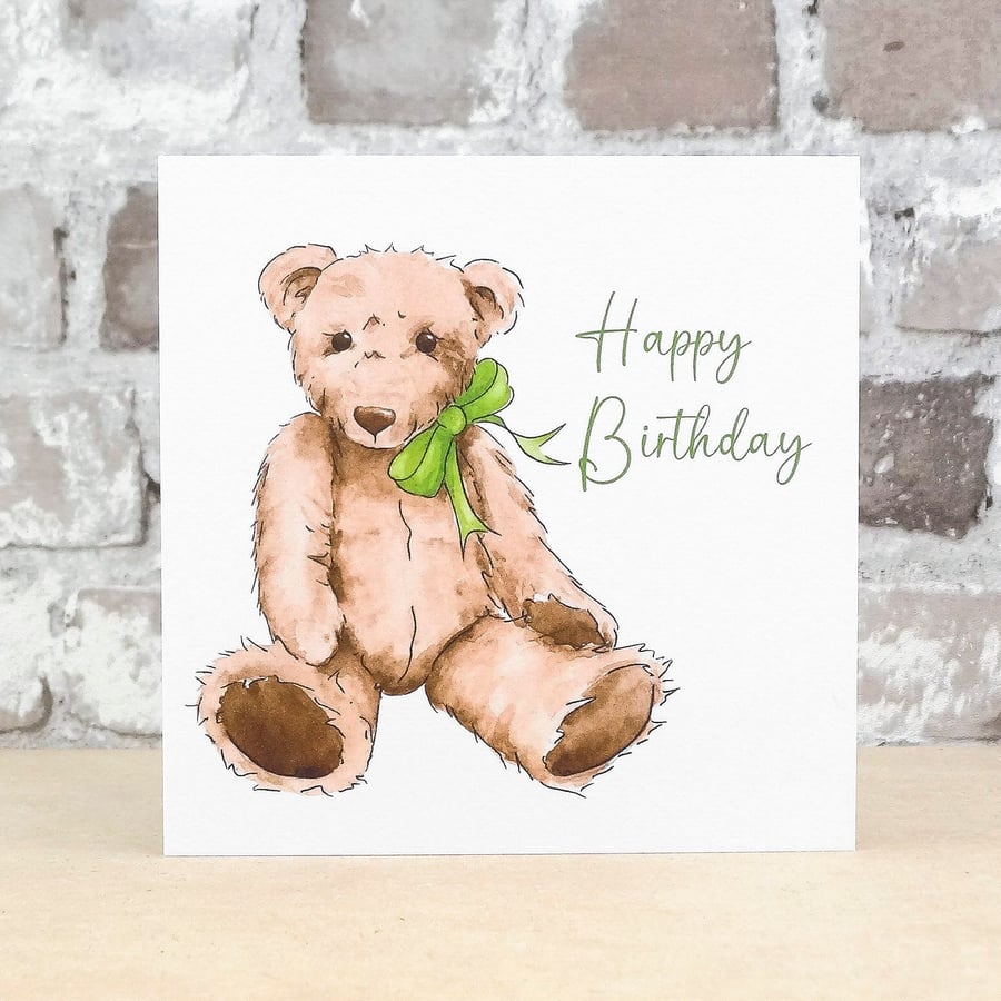 Happy Birthday Card Teddy