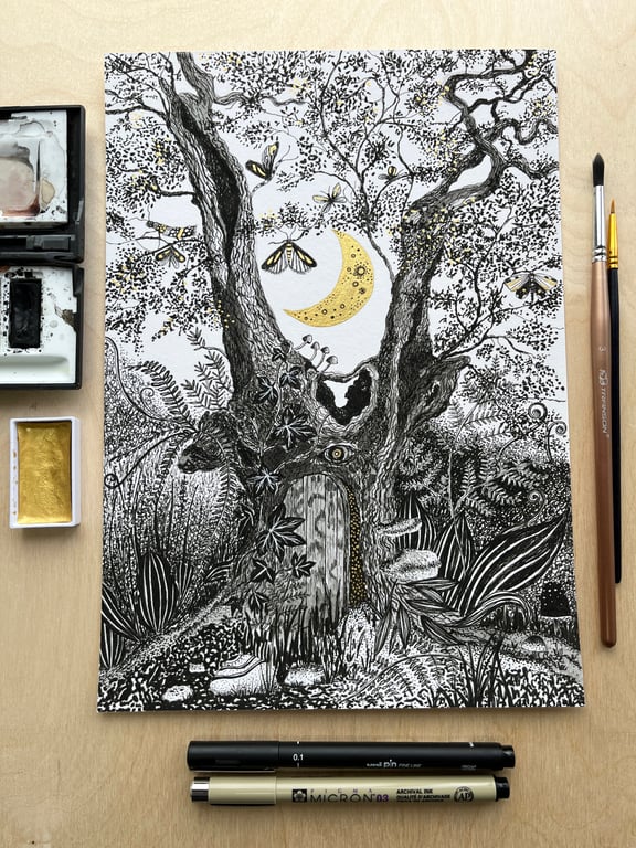 Moonlit Doorway Art Print