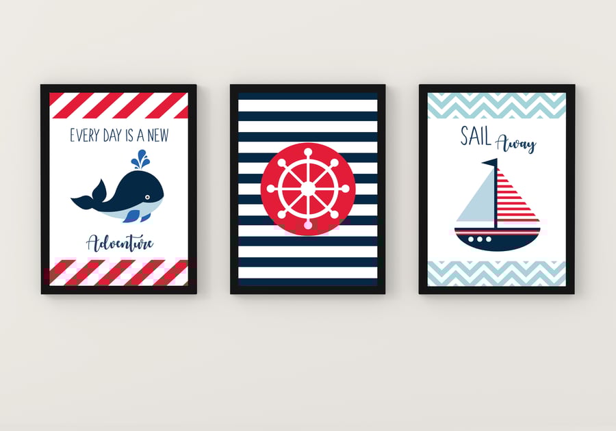 Nautical nursery prints, Nautical wall decor, Nautical wall prints