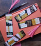 Hand painted wooden bookmarks peach