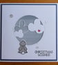 Christmas Wishes Card - Rabbit With Clouds - Stormy Blue - Image 4