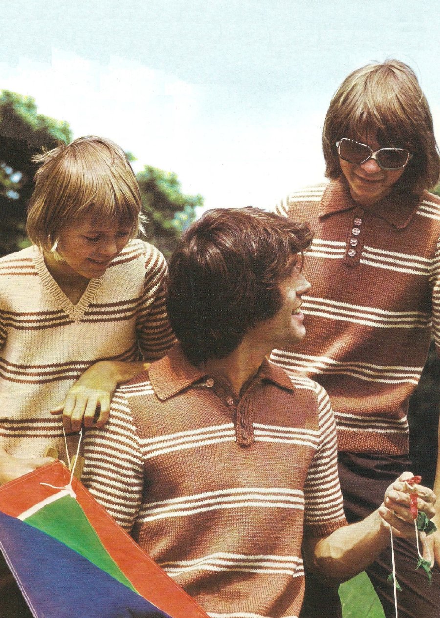 VINTAGE KNITTING PATTERN Mans Dayout for Stripes