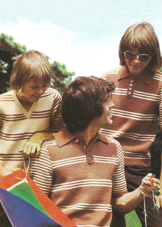 VINTAGE KNITTING PATTERN Mans Dayout for Stripes