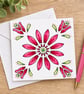 Hand drawn Pink Daisy Card
