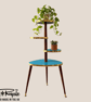 Mid Century Modern Royalexe™ 4 Tier Tera Plant Stand By Royale in Smeg Blue