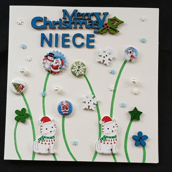 Handmade, niece christmas card 