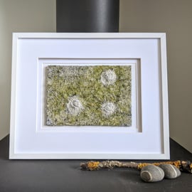 Coastal inspired Textile Art in Soft Green - UNFRAMED Seconds Sunday