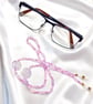 Pink & Purple Czech Bead Eye Glass Chain
