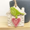 Small Ceramic bird house decoration Pottery bird house 