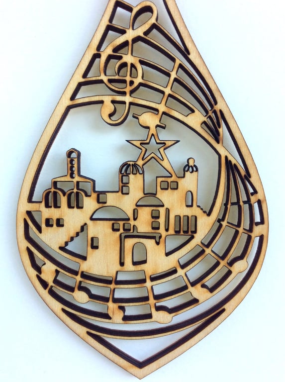 Christmas carol decoration - O Little Town of Bethlehem