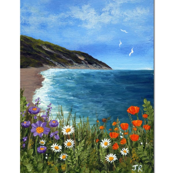Original Painting "View of the Bay"  7x5" Canvas Board