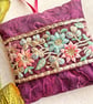 A pretty handmade lavender bag with embroidered floral trim, scented gift, 