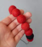 Chunky Red and Black Colour Block Necklace - Bright, Fun, Statement Jewellery - Image 3