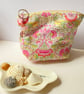 Liberty print zipped make up bag, with water repellent lining - Image 2