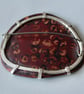 Sea Blue Enamel, Copper and Silver Brooch - Image 4