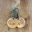 Otter - Handmade Etched Copper Earrings SMALL