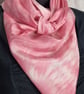 Pure Silk Large Square Scarf in Pink and White - Image 6