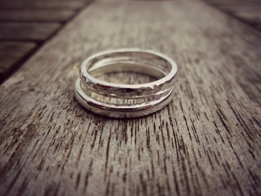 Sterling Silver 'Duo Stack' rings