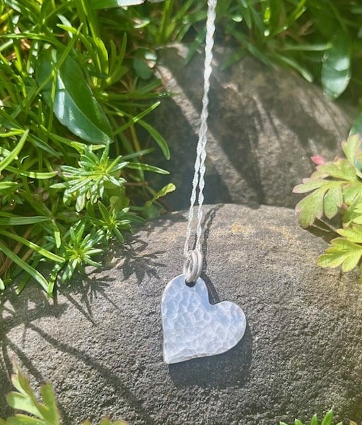 Handmade Sterling Silver 925 Heart Pendant Necklace - Unique Jewellery