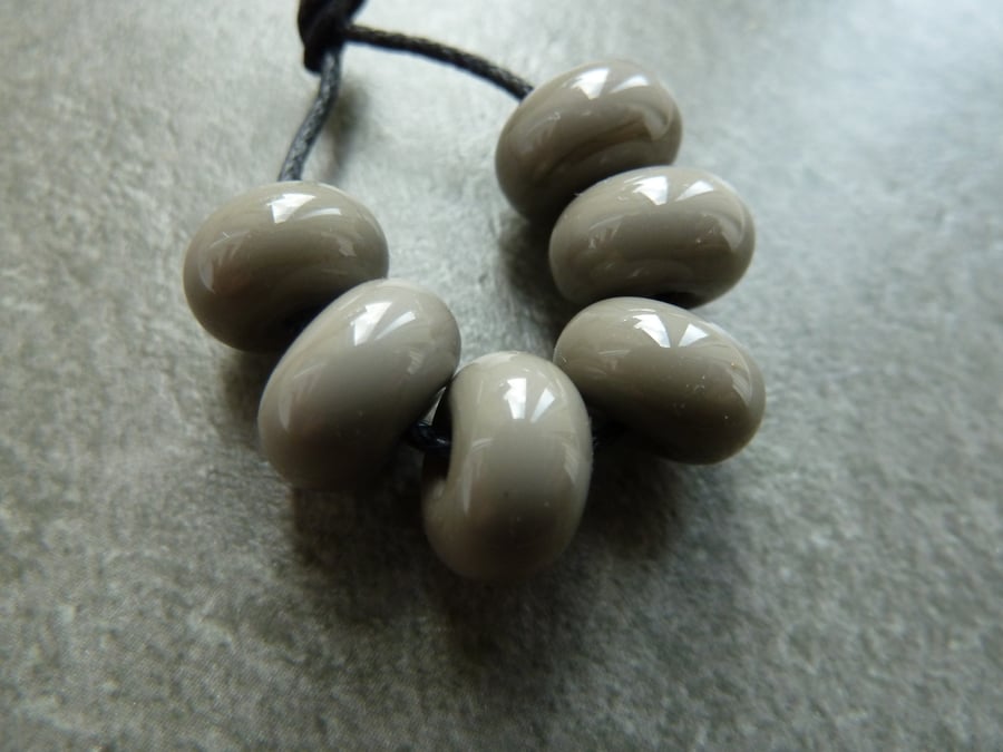 grey spacer lampwork glass beads