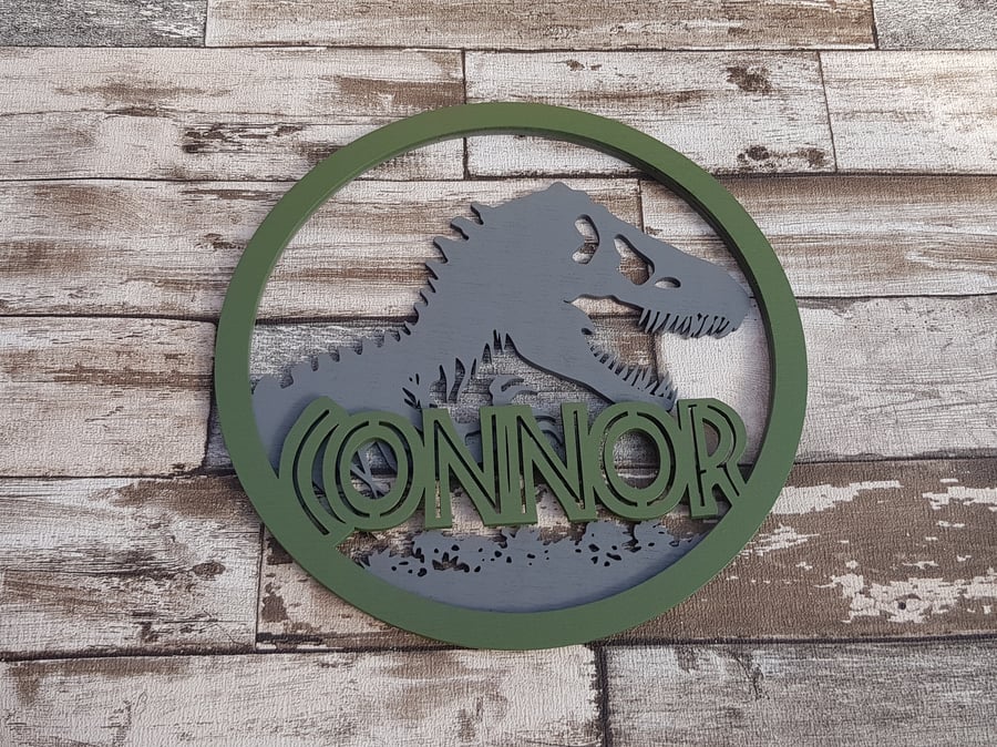 dino t-rex door or wall name plaque