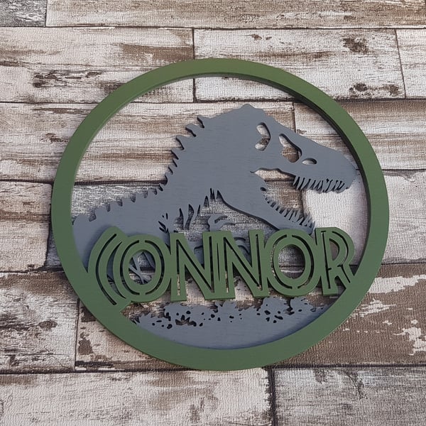 dino t-rex door or wall name plaque