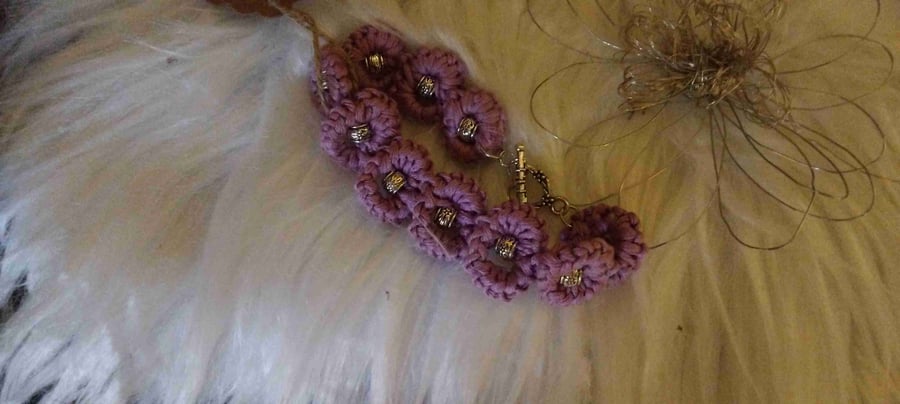 Handmade Unique  Crochet Bracelet with Beads