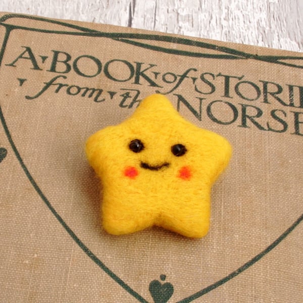 Star brooch,needle felt brooch, needle felted,star ,Kawaii jewellery,brooch