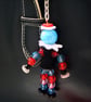 Button & Bead Harlequin Inspired Handbag Charm or Key-ring   - Image 4
