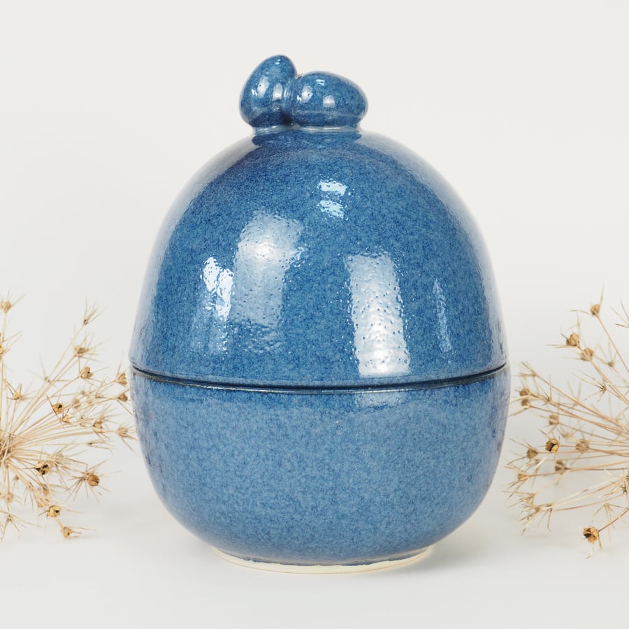 REDUCED Eco-friendly Blue Re-usable Ceramic Easter egg