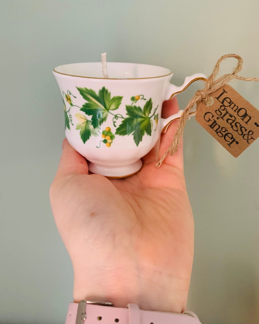 Mini Lemongrass and Ginger Teacup Candle