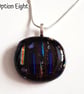 Black Dichroic Fused Glass Pendant - Rainbow Iridescent Necklace - Image 9