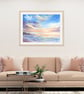 Soft Seascape Wall Art Print, Watercolour Serene Landscape Softcore Art Decor - Image 3