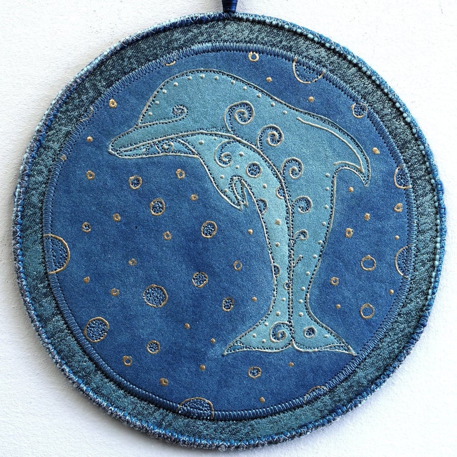 DPM021- Mandala Wall Hanging-17.5cm diameter-Turquoise Green-Soft Green-Gold