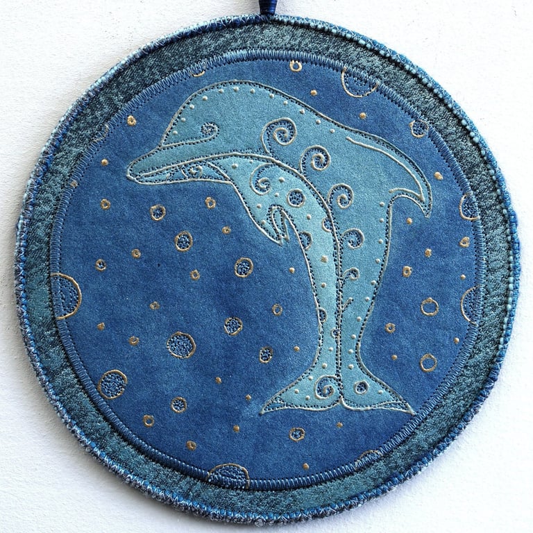 DPM021- Mandala Wall Hanging-17.5cm diameter-Turquoise Green-Soft Green-Gold