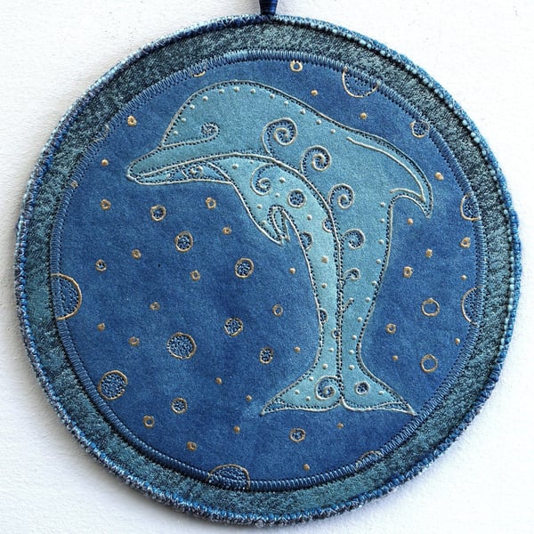 DPM021- Mandala Wall Hanging-17.5cm diameter-Turquoise Green-Soft Green-Gold