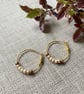 Pearlised bead hoop earrings, gold plated - Image 4