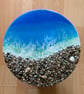 Handmade Ocean Resin Wall Art – 30 cm Coastal Décor