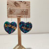 Eclectic papillon heart hoop earrings 