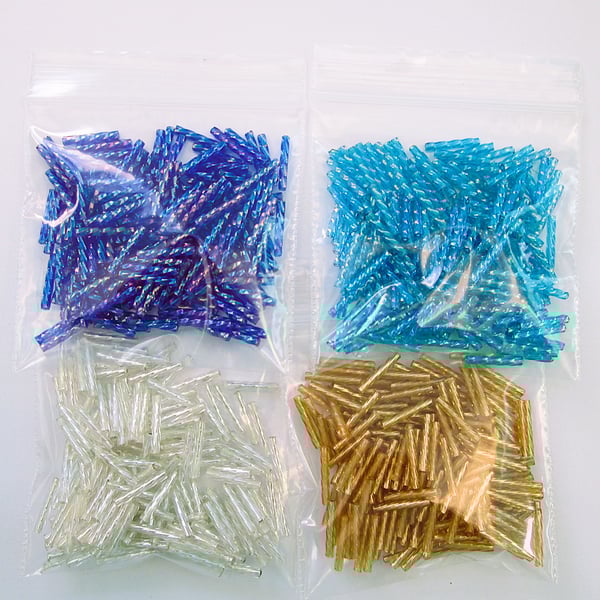 Destash 12mm bugle beads