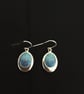 Blue Offset Oval Drop Earrings in Blue - Image 6