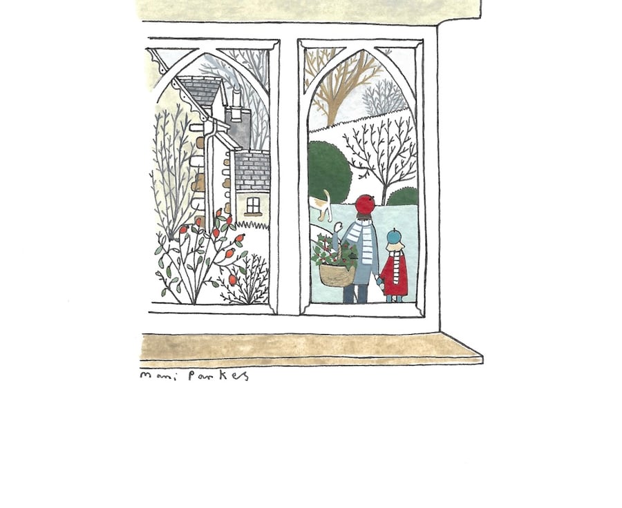 Picking Holly For Our Wreath 