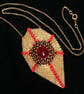Fishtail Pendant in Gold and Red with Rivoli Crystal - Image 6