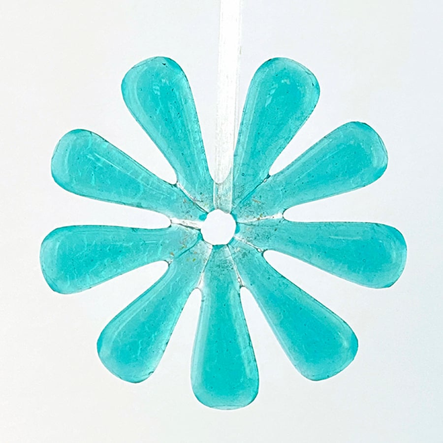Blue Glass Snowflake Decoration